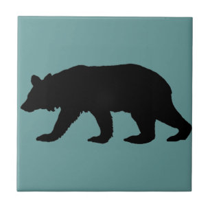 Black Bear Silhouette Tile