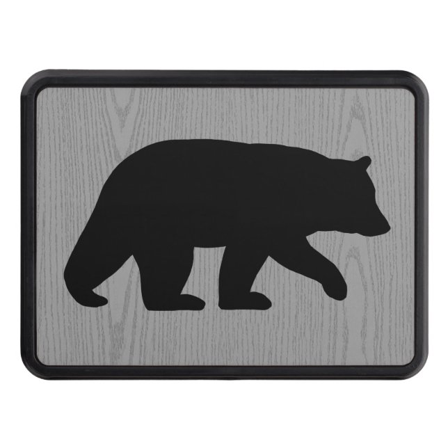 Black Bear Silhouette Trailer Hitch Cover (Front)
