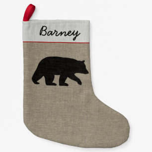 Black Bear Silhouette Wilderness Wildlife County Small Christmas Stocking