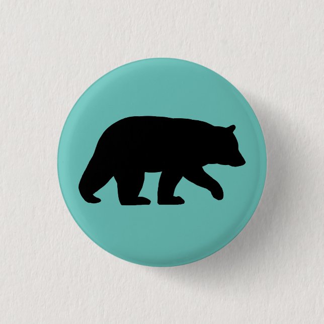 Black Bear Silhouette | Wildlife | Wild Animal 1 Inch Round Button (Front)