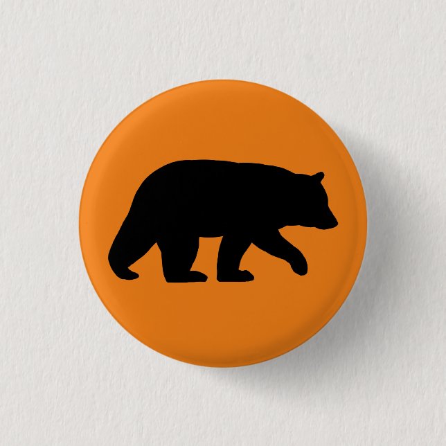 Black Bear Silhouette | Wildlife | Wild Animal 1 Inch Round Button (Front)