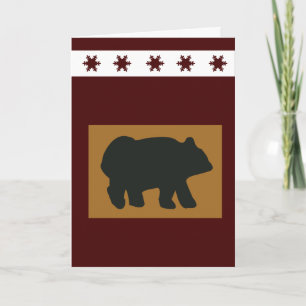 Black Bear Snowflake Holiday Greeting Card