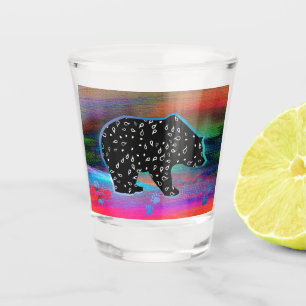 Black Bear Spirit Northern Light Colours Shot Glass