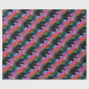 Black Bear Spirit Northern Light Colours Wrapping Paper