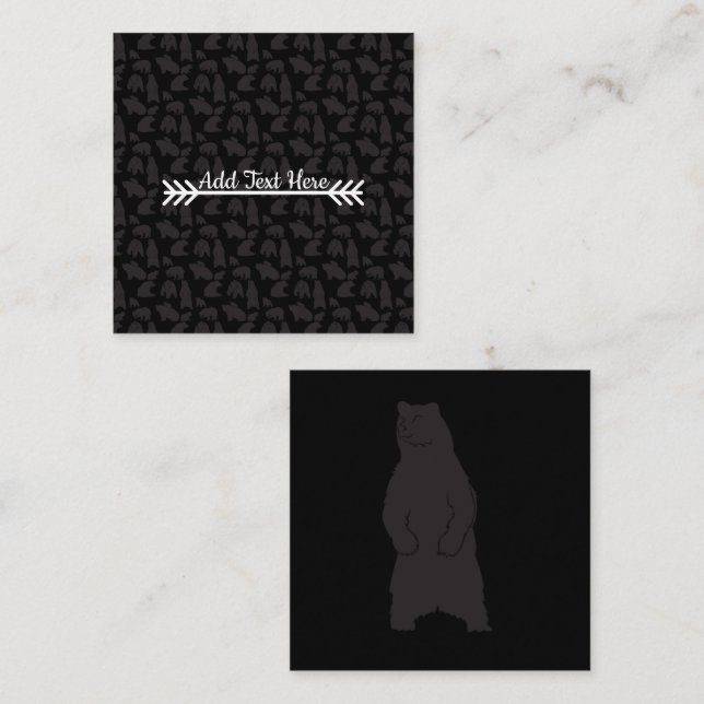 Black Bear Square Business Card (Front/Back)