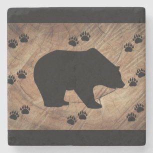 Black Bear Stone Coaster