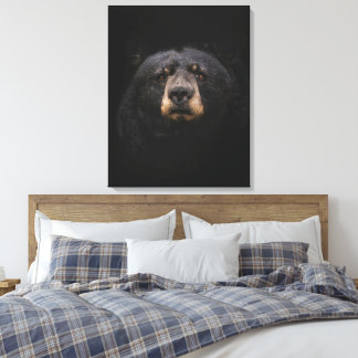 BLACK BEAR Stretched Canvas Print