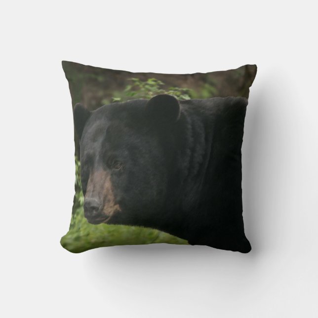 BLACK BEAR THROW PILLOW (Front)