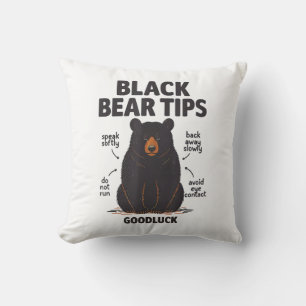 Black Bear Tips good luck Throw Pillow