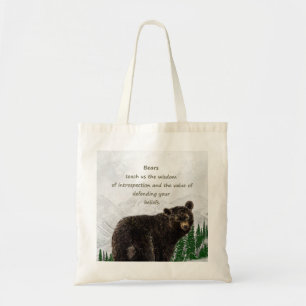Black Bear Totem Animal Spirit Guide Tote Bag