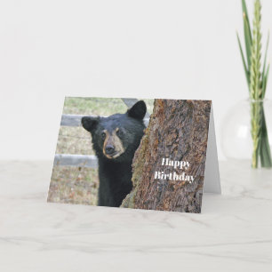 Black Bear Tree Photo Birthday Card