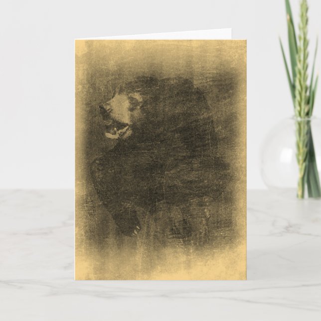 Black Bear Vintage Art Greeting cards (Front)