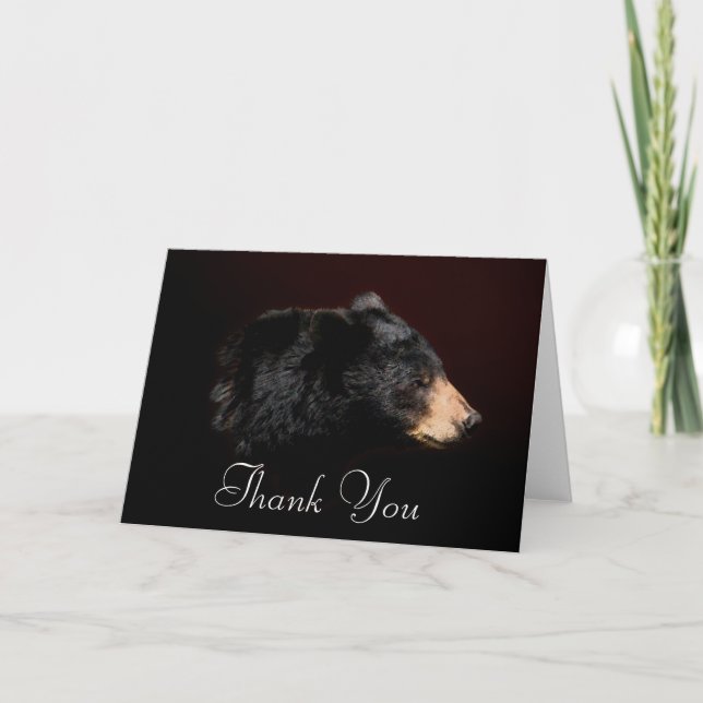 Black Bear Wildlife Carte de remerciements (Devant)