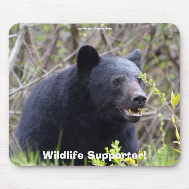 Black Bear  Wildlife Supporter Mousepad (Front)