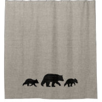 Black Bear with Cubs Silhouettes