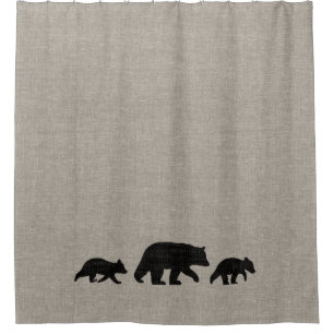 Black Bear with Cubs Silhouettes
