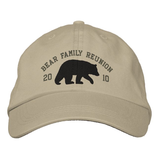 Black Bear with Customizable Text Embroidered Hat (Front)