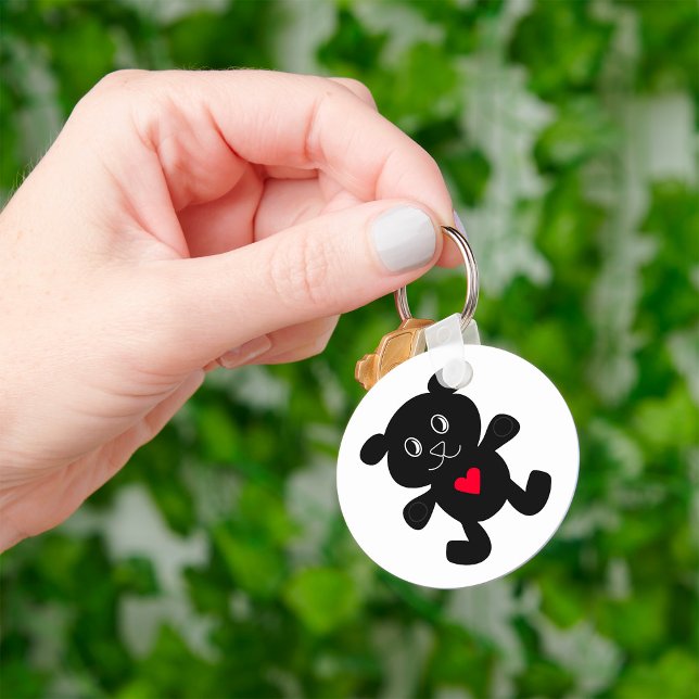 Black Bear with Red Heart Keychain (Creator Uploaded)