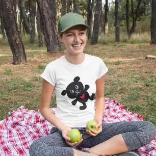 Black Bear with Red Heart T-Shirt