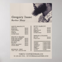 Black Beard Model, Men's Barbers Price List