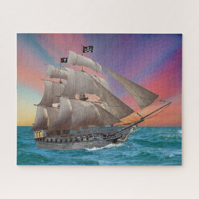 BLACK-BEARD’S PIRATE SHIP JIGSAW PUZZLE (Horizontal)
