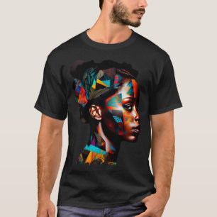 Black Beautiful African Queen Colorful Paint Fun M T-Shirt