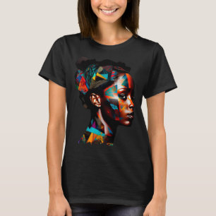 Black Beautiful African Queen Colorful Paint Fun M T-Shirt