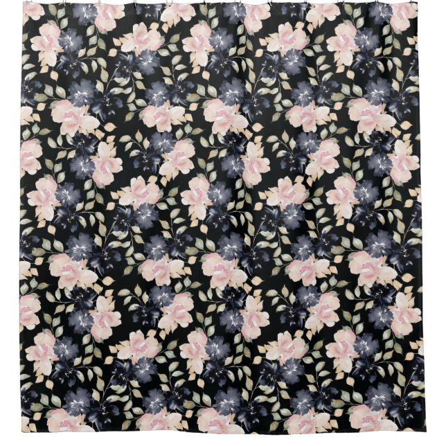 black beautiful watercolor flowers (Front)