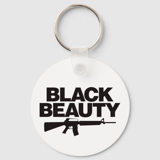 Black Beauty AR - Black Keychain (Front)