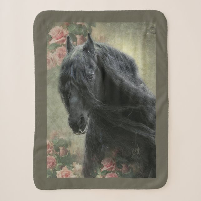 Black Beauty Friesian Horse - Blanket (Front)