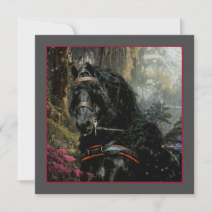 Black Beauty Friesian Horse - Carte de voeux
