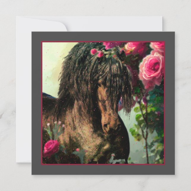 Black Beauty Friesian Horse - Greeting Card (Front)