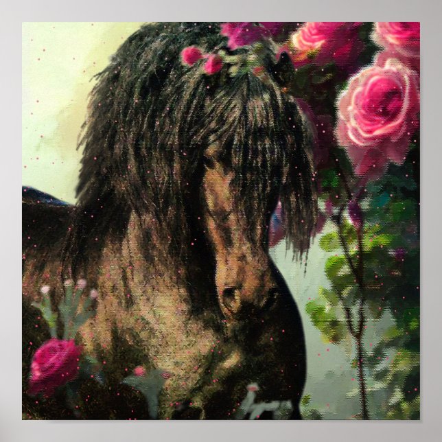 Black Beauty Friesian Horse - Poster (Front)