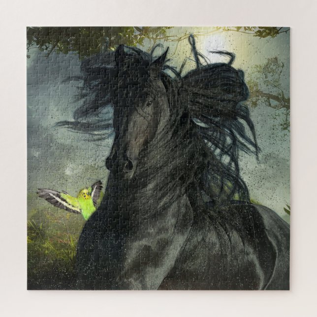 Black Beauty Friesian Horse - Puzzle (Vertical)