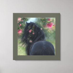 Black Beauty Friesian Horse - Wrapped Canvas