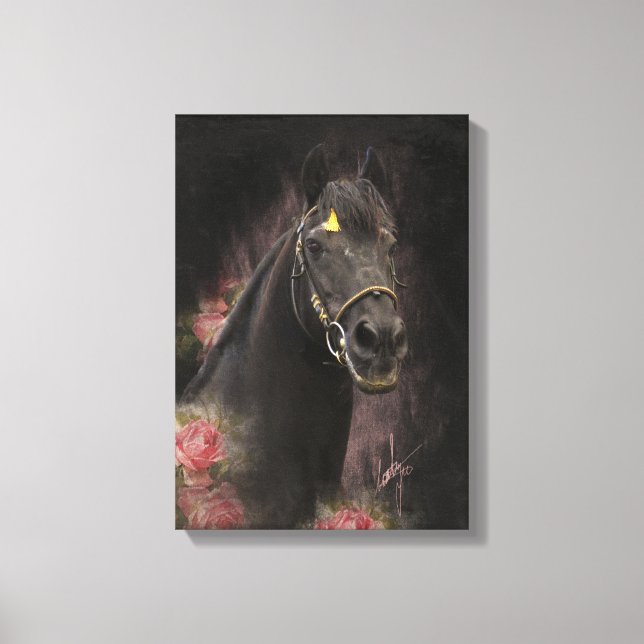 Black Beauty Friesian Horse - Wrapped Canvas (Front)