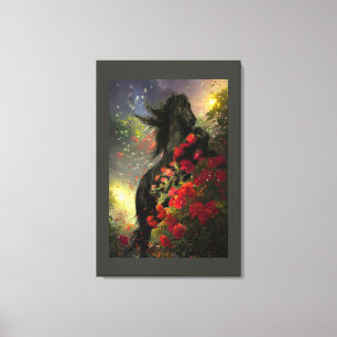 Black Beauty Friesian Horse - Wrapped Canvas