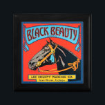 Black Beauty Horse on Red Background Gift Box<br><div class="desc">This vintage crate label of a black horse on a red background will please any vintage art lover. The colours are very vivid and sharp. Choose this artprint on your product today.</div>