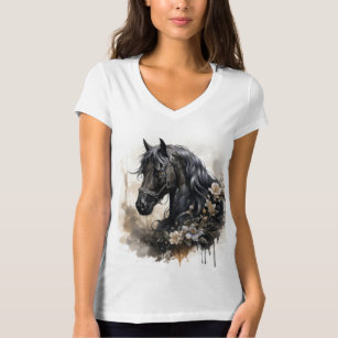 Black beauty horse portrait T-Shirt