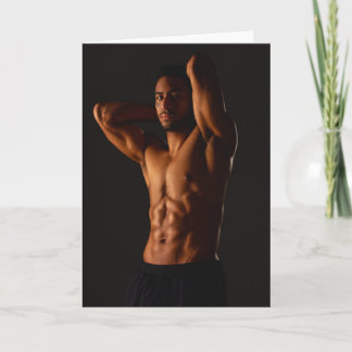 Black Beauty Hot Guy Greetings Card