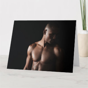 Black Beauty Hot Guy Greetings Card