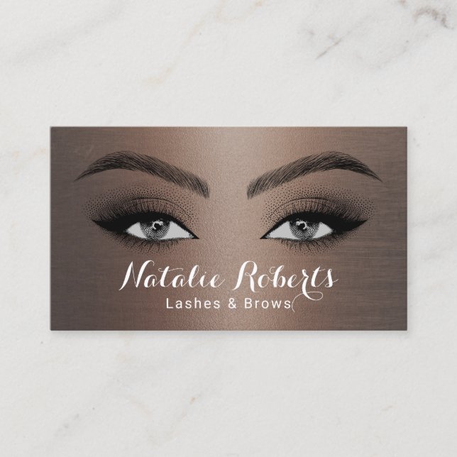 Black Beauty Lashes & Brows Elegant Salon Spa Business Card (Front)