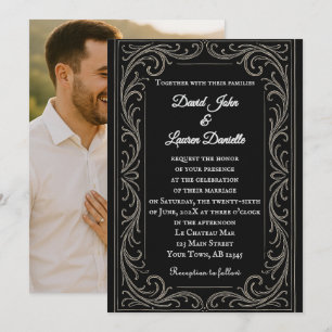 Black Beauty Photo Wedding Invitation