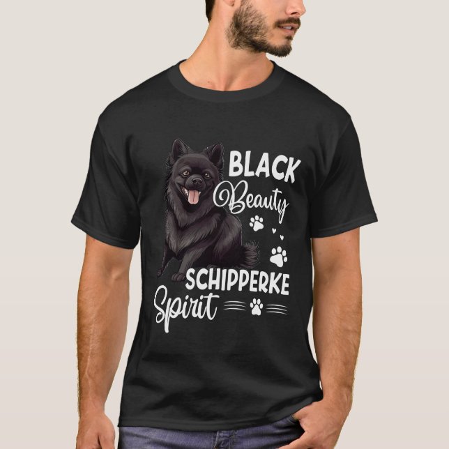 Black Beauty Schipperke Spirit Dog T-Shirt (Front)