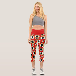 black beauty vintage african cameo capri leggings