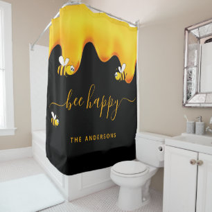 Black bee happy bumble bees sweet honey monogram