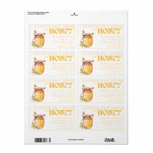 Black Bee Honey Label Metallic Gold Text 