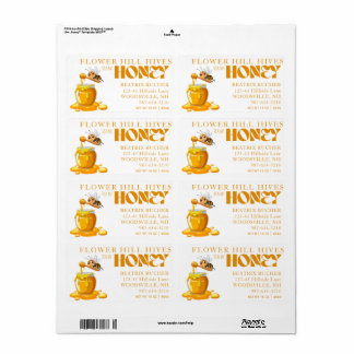 Black Bee Honey Label Metallic Gold Text 