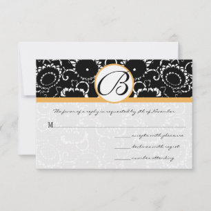 Black Beesax Sunflowers Wedding Response Cards