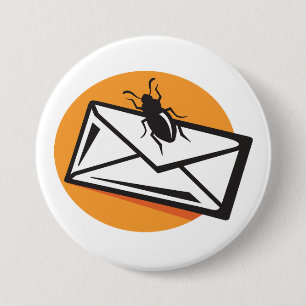 Black Beetle Insect on Envelope 3 Inch Round Button
